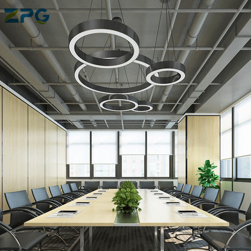 热销空心拼接led办公室吊线灯设计师创意异形圆形镂空圆环线条灯