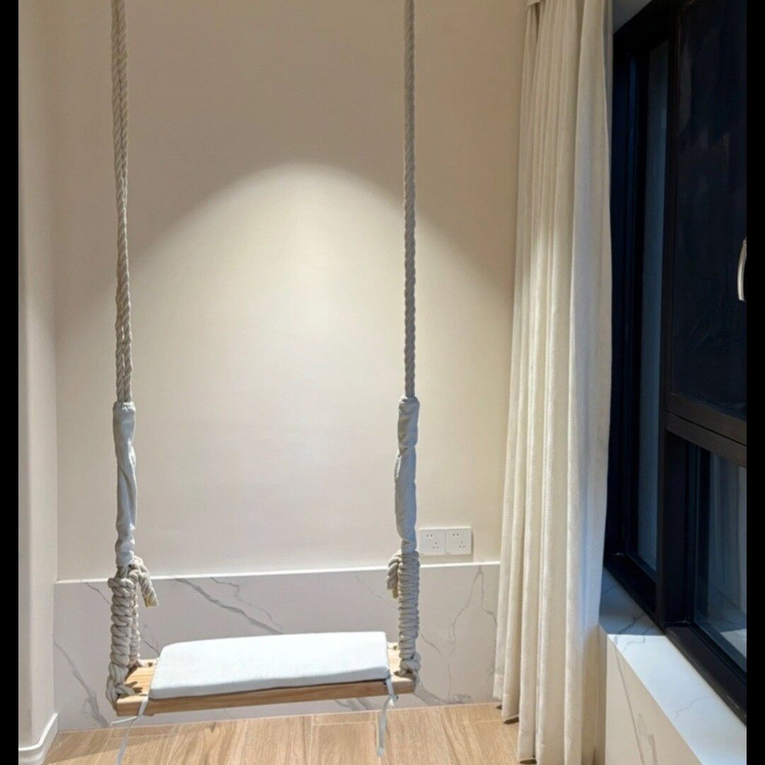 实木秋千室内成人家用民宿儿童阳台摇椅庭院可拆洗坐垫加长吊椅