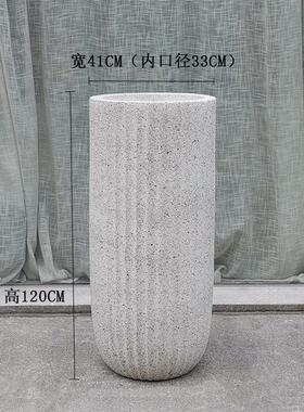 表面黑酒店粗砂玻璃钢落地大花瓶家居白点商场室内外花卉绿植摆设