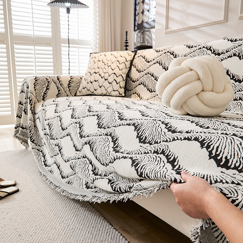 外贸沙发盖布加厚新款沙发套沙发罩现代简约几何高级感沙发巾