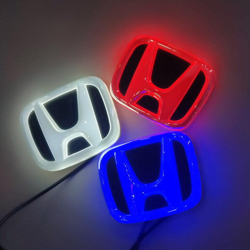 车标灯适用本田车标灯飞度思域4D冷光LED汽车中网发光车标灯