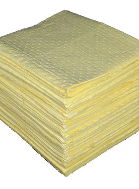 热销黄色化学品吸线棉吸附棉片吸酸棉化学吸附棉垫毡片状带撕拉液