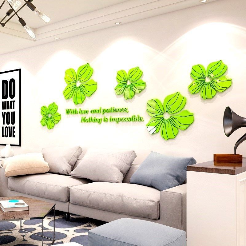 立体墙贴办公室沙发墙3d亚克力墙贴花草电视背景墙贴五朵花墙贴,家居饰品,软装墙贴,淘宝优惠券,粉丝福利购,淘宝优惠卷