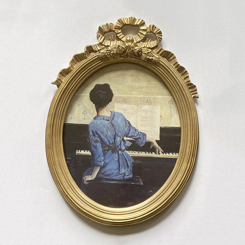 餐厅卧室美式相框画框客厅墙画玄关背景墙壁画树脂蝴蝶结复古装饰
