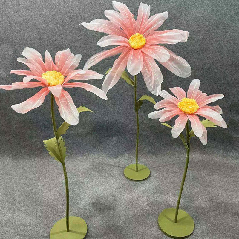 大型婚庆装饰花雏菊手工丝网花橱窗装饰道具纱花场景布置婚礼路引