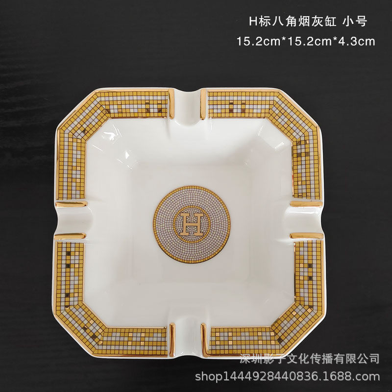 陶瓷烟灰缸创意个性潮流带盖飞灰防家用客厅办公室烟缸装饰