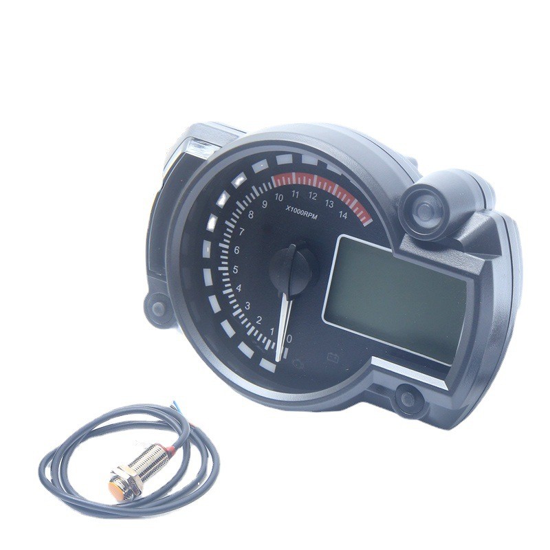 改装摩托车液晶仪表总成LCD七彩数字里程表码表指针转速表油量表