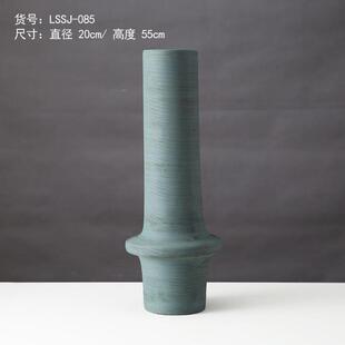 大口径花器拉丝陶瓷花瓶摆件酒店家居电视柜落地手工软装 饰品批发