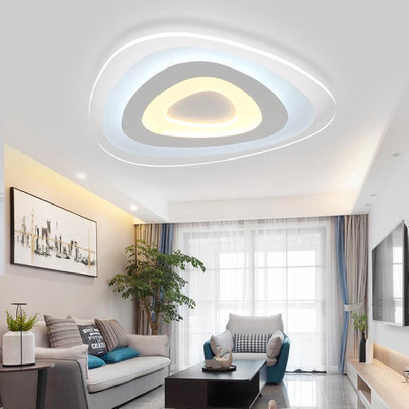 110v吸顶灯创意led卧室灯饰三角形客厅灯无极调光语音智能书房灯