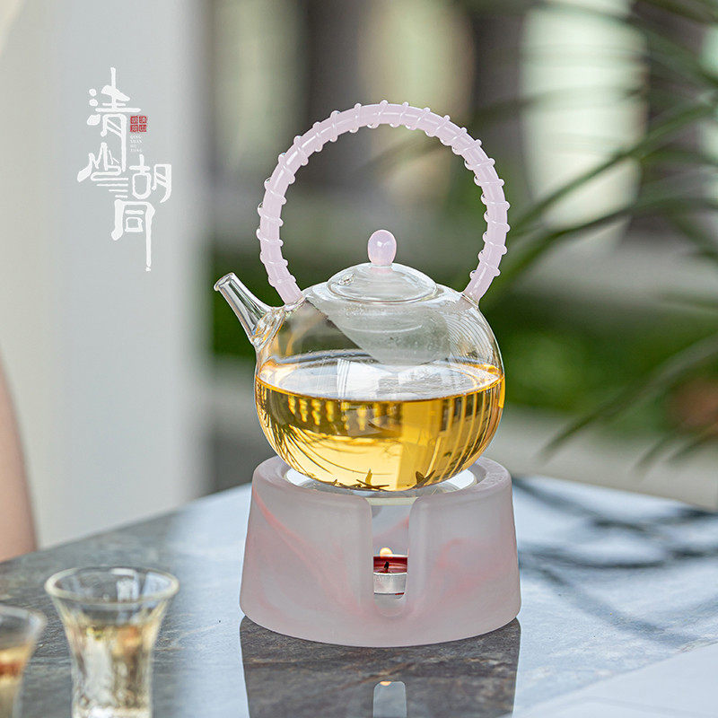 高硼硅耐热提梁煮茶壶耐高温泡茶壶家用玻璃壶琉璃加热温茶底座,餐饮具,花草茶具,淘宝优惠券,粉丝福利购,淘宝优惠卷