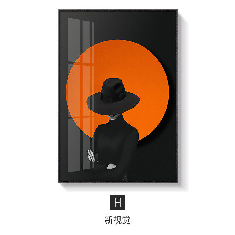 北欧客厅组合三联画艺术玄关装饰画个性创意人物黑白挂画现代简约