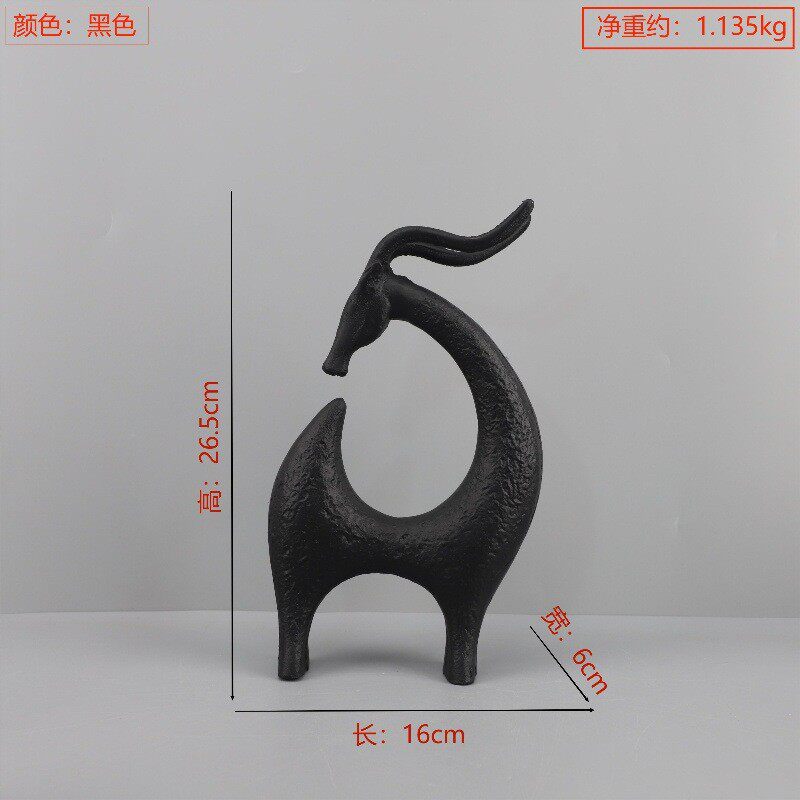 欧式创意书小鹿铸铁挡摆件书房客厅卧室玄关电视柜样板房家居饰品