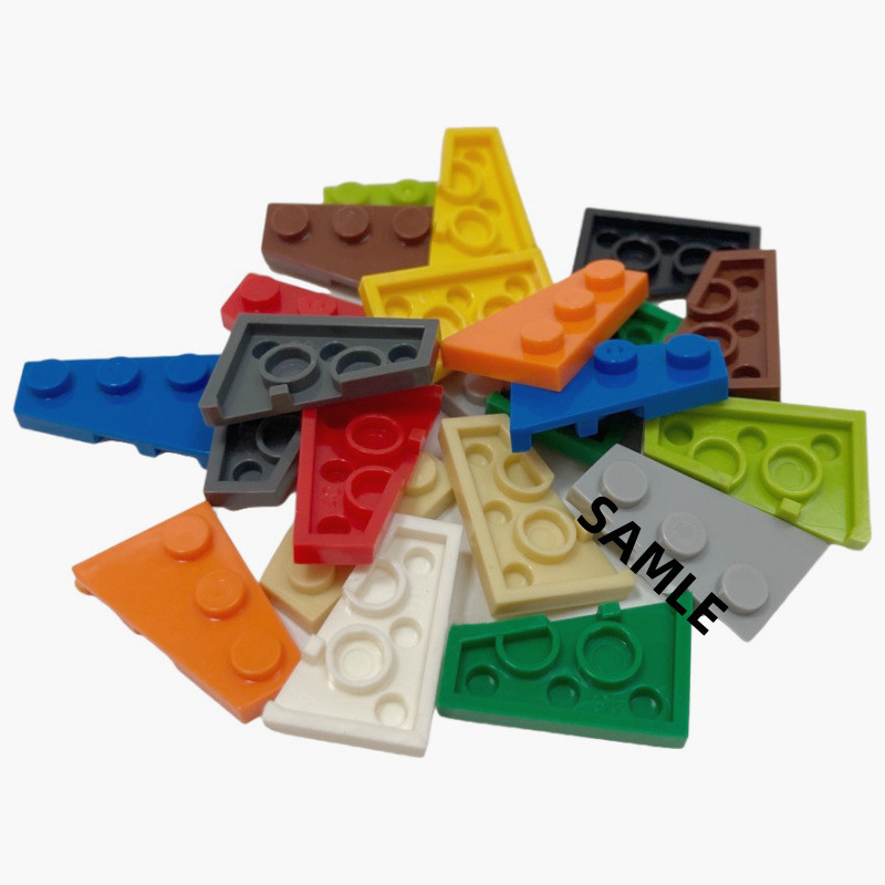 热销楔形积木兼容乐.高小颗粒科教散件零配件2x3右斜板翅膀批发43