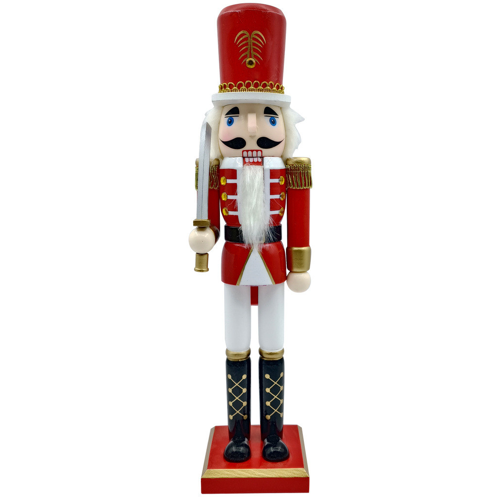 新款39.5cm圣诞系列士兵装饰品摆件夹子红白金圣诞节胡桃
