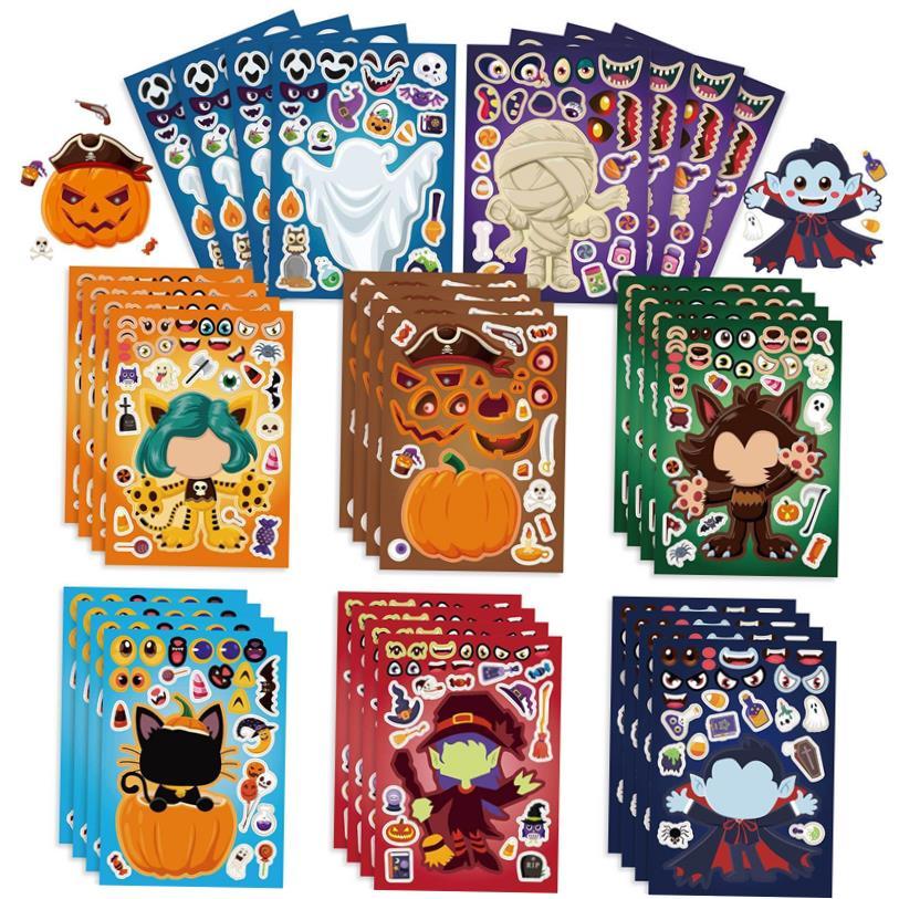 Horror Halloween Kids Anime Vampire Pumpkin Witch Puzzle Diy