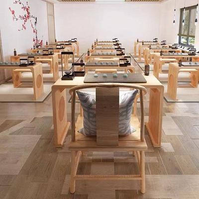 书法桌子培训班专用课桌椅新中式国学桌仿古书画茶艺桌围棋桌实木