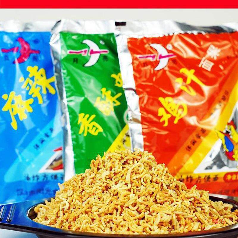 新货陕西汉中城固月亮牌方便面面果 鸡汁麻辣香酥虾味 42克 休闲