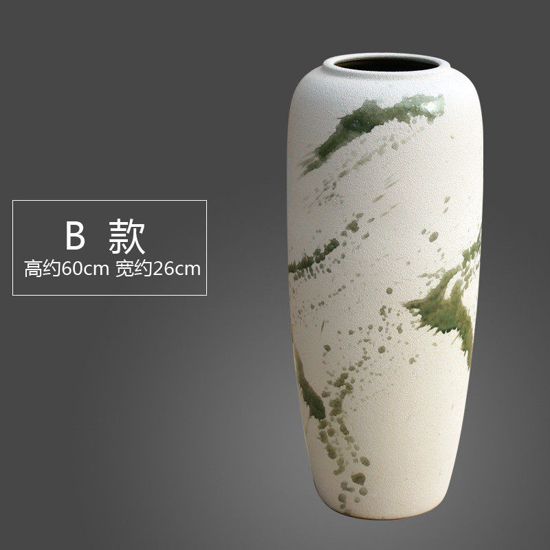 陶瓷落地干花花瓶复古现代简约民宿摆件插花陶罐坛子花盆客厅装饰