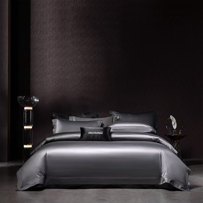 高定轻奢200支匹马棉纯色埋线四件套纯色超柔长绒棉高端床上用品