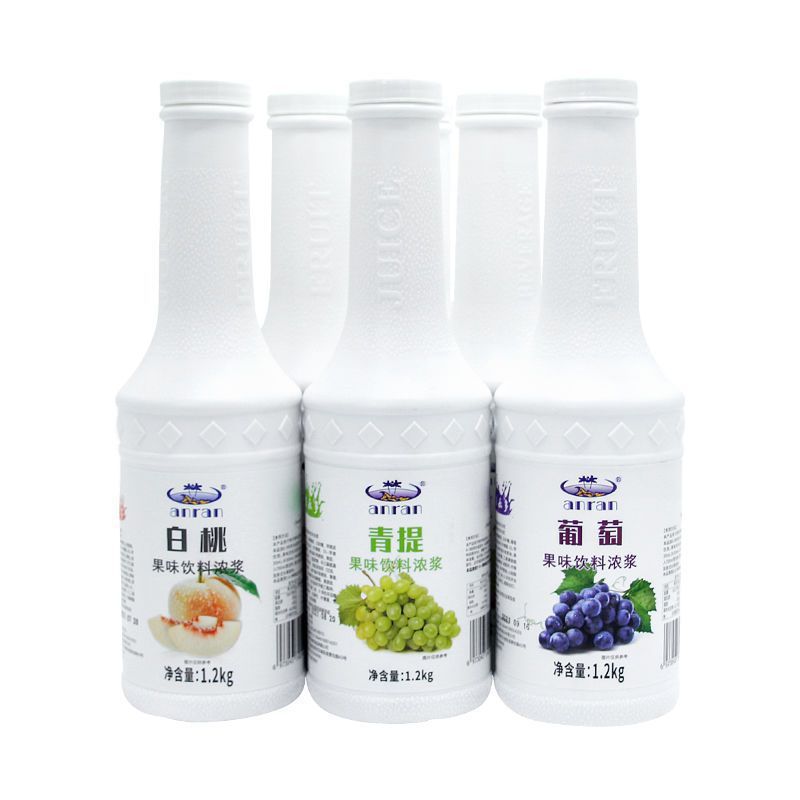新货安然白桃果乐多奶茶店专用草莓果浆芒果汁金桔柠檬汁葡萄浓缩