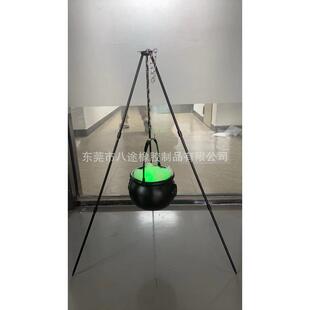 万圣节女巫罐派对装饰万圣节篝火巫婆罐装的女巫鼎饰带三脚架摆件