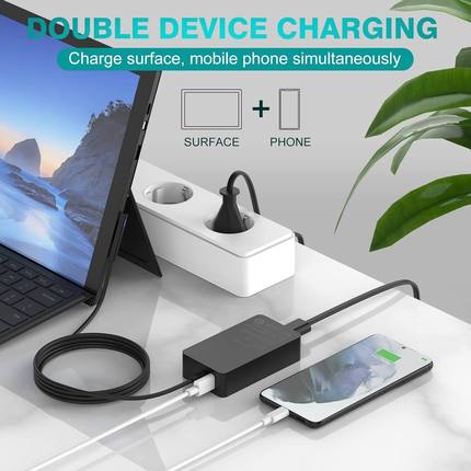 热销跨境44w65wsurfacepro34567x笔记本规微软65w欧适配器