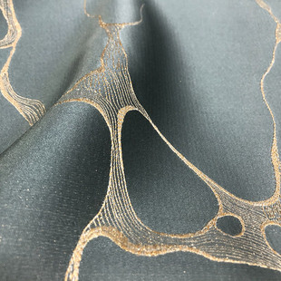 现货批发2.9米宽幅高经密轻奢金丝新得大理石纹提花浮雕提花面料