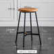 不锈钢圆凳吧台椅北欧工业风实木吧凳高脚现代简约soho黑色圆吧凳