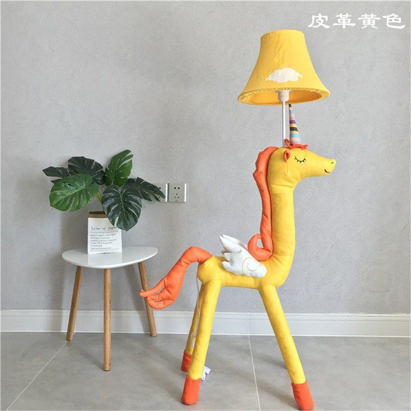 儿童房卧室落地灯客厅卡通创意动物床头台灯公主女孩护眼喂奶调光