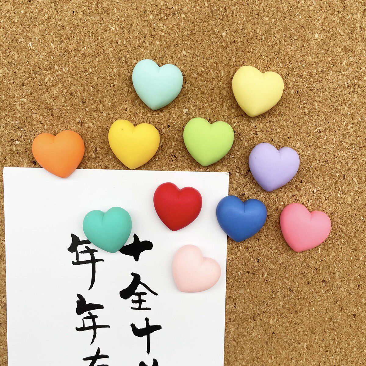 11个/套 彩色爱心形图钉工字钉照片墙图钉创意可爱桃心软木按钉
