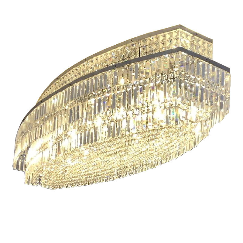 轻奢水晶现代简约别墅设计师创意客厅灯大气船型吧台餐厅吊灯