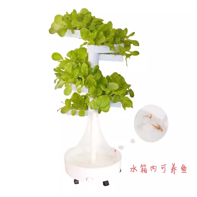 鱼菜共系统备螺旋式无土栽培阳台种菜水培种植机水耕蔬菜种植架