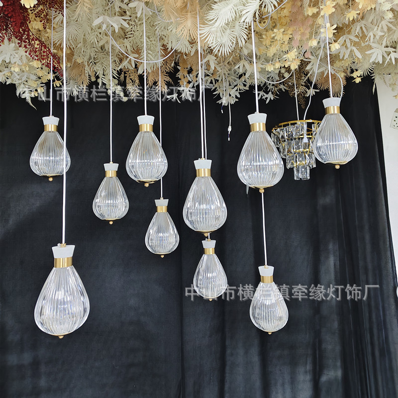 新款婚庆道具发光亚克力热气球吊串婚礼堂酒店舞台布置吊顶装饰灯
