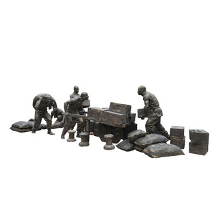 玻璃钢雕仿铜搬运工人雕塑大型铸铜码头搬运工人雕像劳动人民雕像