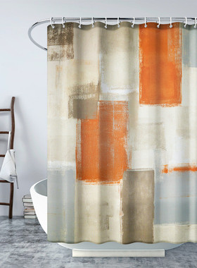 Curtain shower防水防霉浴帘卫生间隔断帘挂帘子浴帘套装免打孔