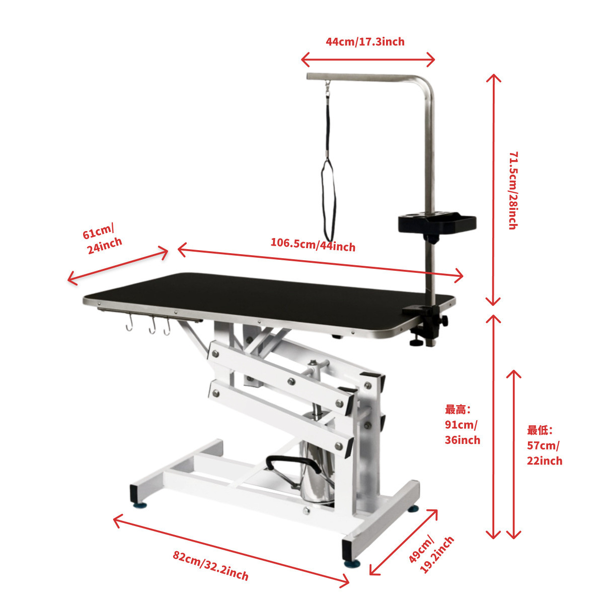 定制宠物美容桌液压升降宠物美容台吊绳加粗批发扣猫狗修毛台