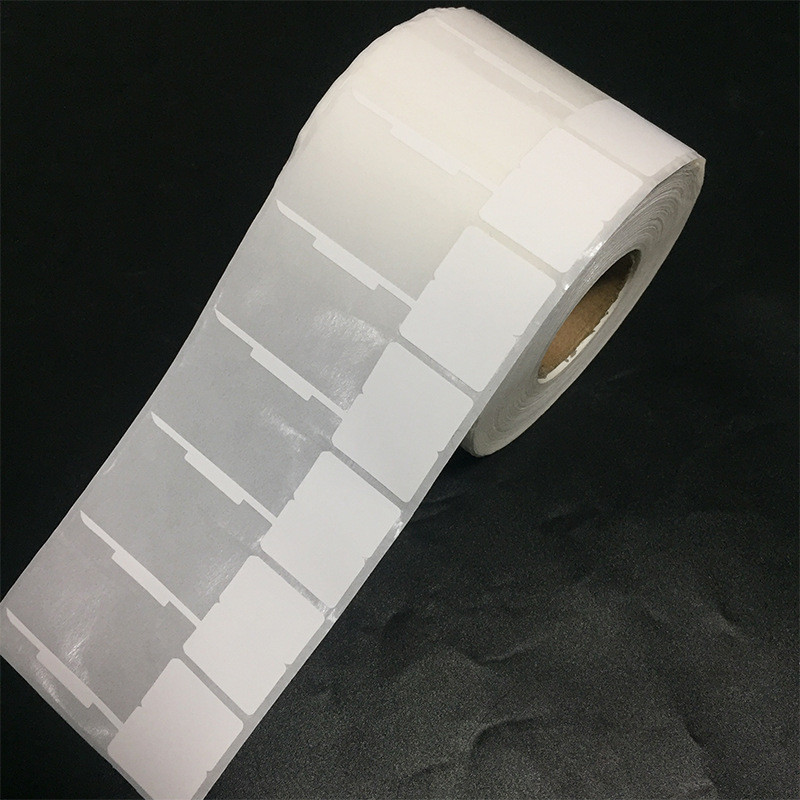 珠宝首饰对折70x30*2500张标签纸尾巴带胶合成纸不干胶空白
