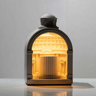 壁光里原创万神殿水泥建筑融蜡灯香氛蜡烛摆件定时无火扩香薰灯