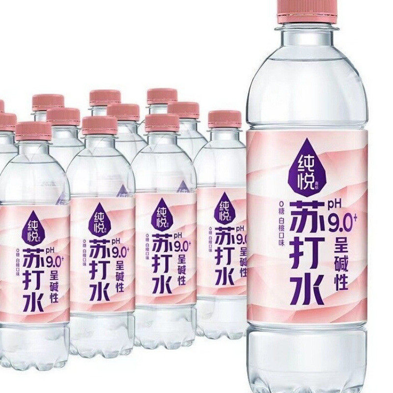 新货可口可乐纯悦无汽苏打水.+糖脂肪白桃味果味饮料/瓶