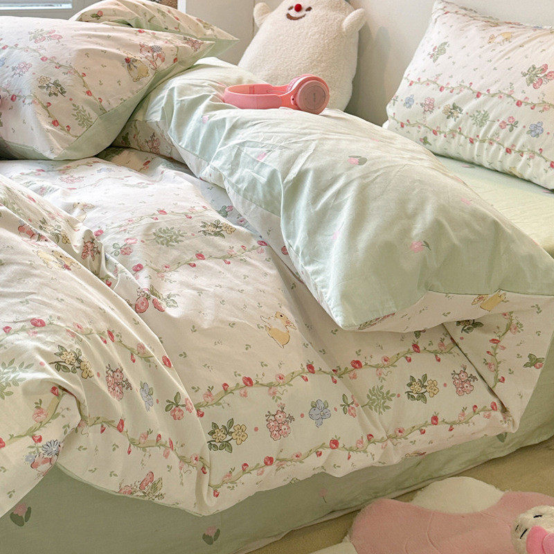 纯棉床上四件套全棉2025年新款小清新床单被套宿舍床品三件套,床上用品,床品套件/四件套/多件套,淘宝优惠券,粉丝福利购,淘宝优惠卷