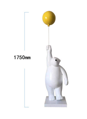 大型落地气球熊摆件客厅酒店样板房软装饰品卡通雕塑艺术品北极熊