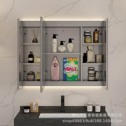 热销智能浴室镜柜不锈钢柜防水镜柜除雾带灯镜柜卫生间镜子镜柜可