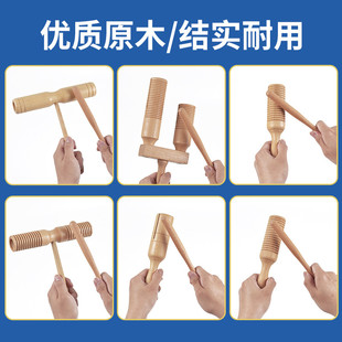 双响筒乐器双响桶单响筒奥尔夫打击木鱼乐器木质双向筒鼓梆子加沟
