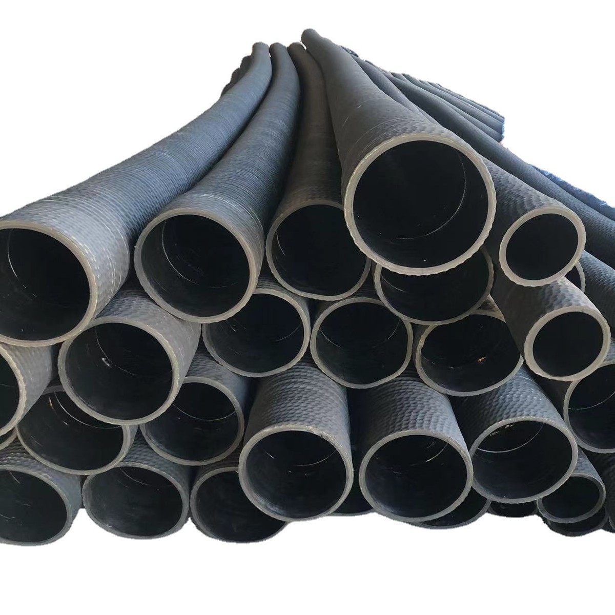 直销加工dn51-dn500mm口径钢丝胶管耐磨吸管埋喷砂黑色橡胶管