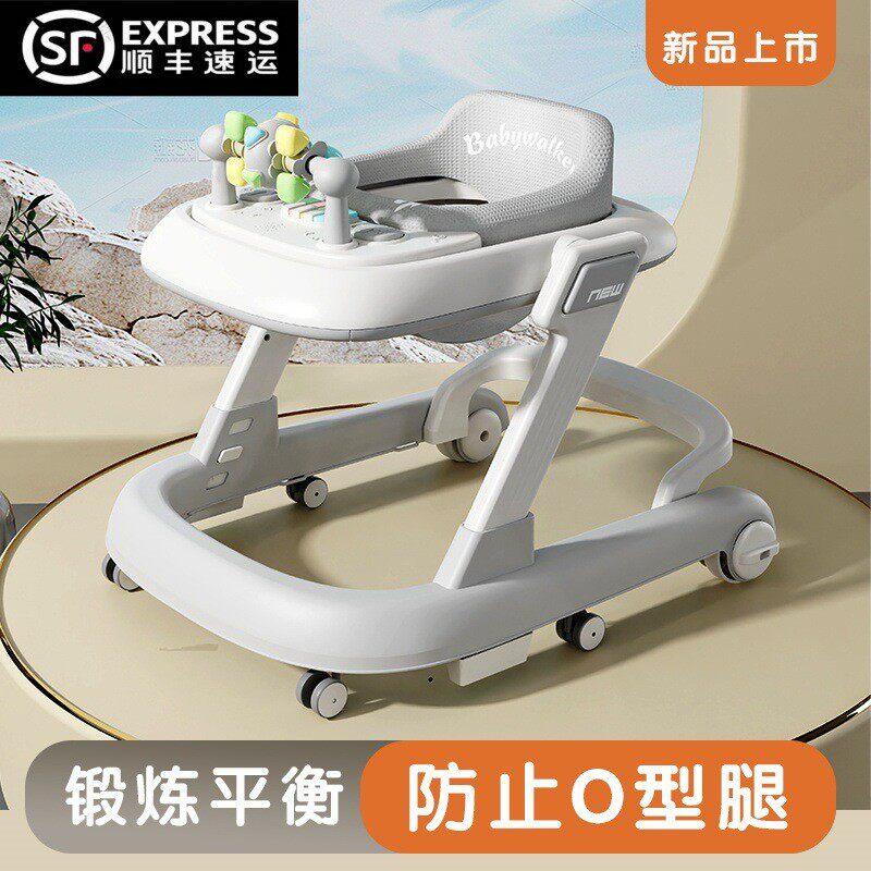 婴幼学步车防o型腿多功能防侧翻带音乐灯光助步车可折叠脚步车学