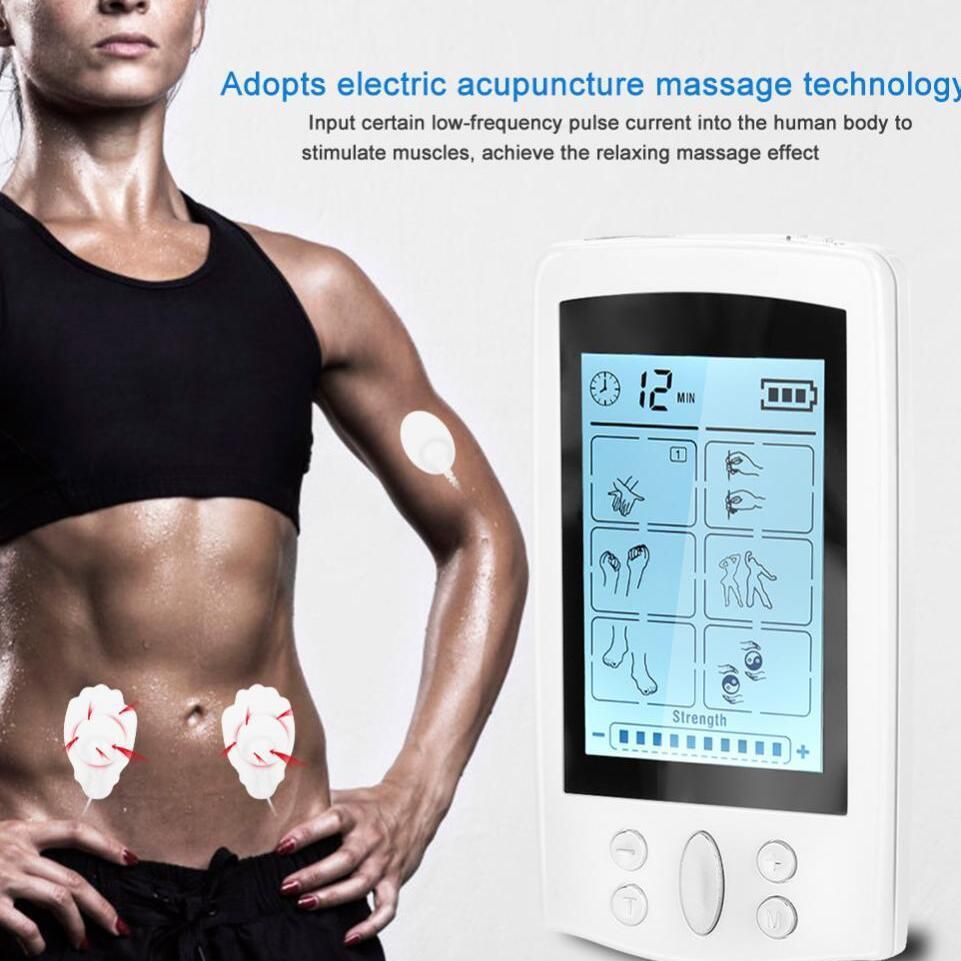 热销珍珠白脉冲16模式单tens按摩仪家用多部位穴位理疗按摩器