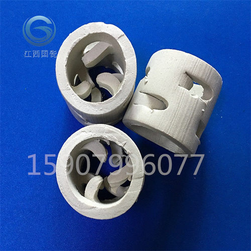 热销脱硫塔废气拉西陶瓷鲍尔环填料改善气液分布马鞍陶瓷环净化环