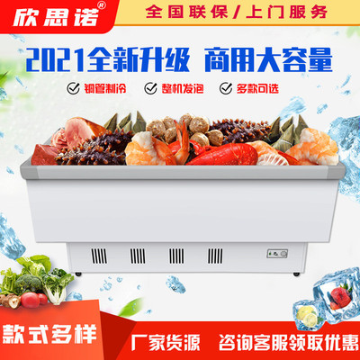 柜思诺冰柜商用大容量 冷冻冰箱超市海鲜展示冷柜 速冻卧式岛厂家