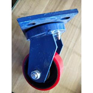 4寸蓝架载重型万向铁心双轴承聚氨脂pu脚轮批发