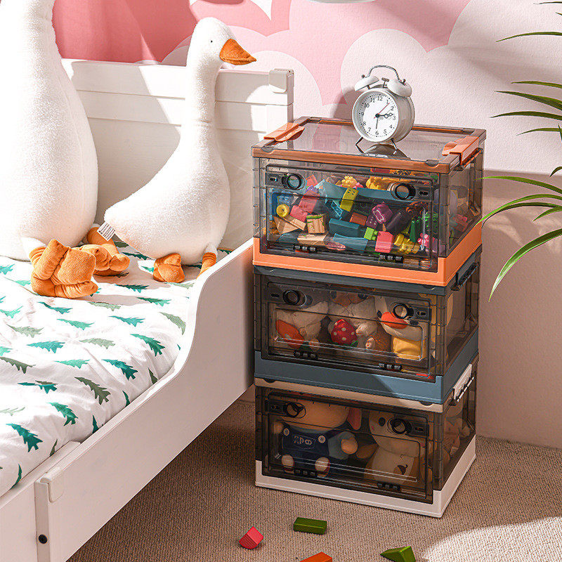 多功能茶色折叠收纳密封防尘防潮三开门侧开带滑轮整理收纳储物箱,收纳整理,收纳箱,淘宝优惠券,粉丝福利购,淘宝优惠卷